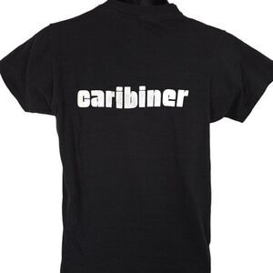 Vintage Caribiner T Shirt Mens Size Medium Black Mountain Climbing Made In USA